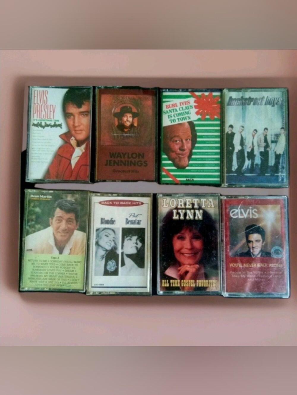Set of 9 Cassette Tapes Eclectic Mix Original Cases Artwork Elvis Blondie Retro!